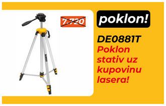 Poklon stativ DeWalt DE0881T uz laser